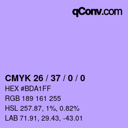 カラーコード: CMYK 26 / 37 / 0 / 0 | qconv.com