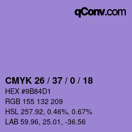 Color code: CMYK 26 / 37 / 0 / 18 | qconv.com