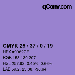 Color code: CMYK 26 / 37 / 0 / 19 | qconv.com