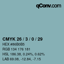 Color code: CMYK 26 / 3 / 0 / 29 | qconv.com
