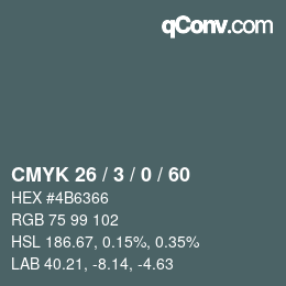 颜色代码: CMYK 26 / 3 / 0 / 60 | qconv.com