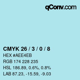 カラーコード: CMYK 26 / 3 / 0 / 8 | qconv.com