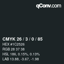 Color code: CMYK 26 / 3 / 0 / 85 | qconv.com