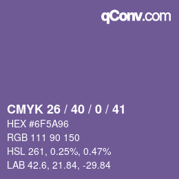颜色代码: CMYK 26 / 40 / 0 / 41 | qconv.com