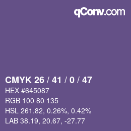 颜色代码: CMYK 26 / 41 / 0 / 47 | qconv.com
