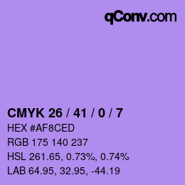 カラーコード: CMYK 26 / 41 / 0 / 7 | qconv.com