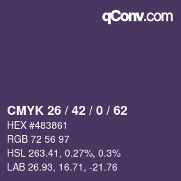 カラーコード: CMYK 26 / 42 / 0 / 62 | qconv.com