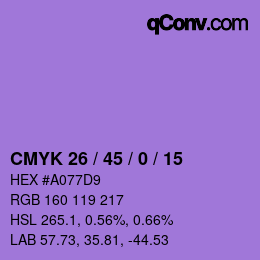 Farbcode: CMYK 26 / 45 / 0 / 15 | qconv.com