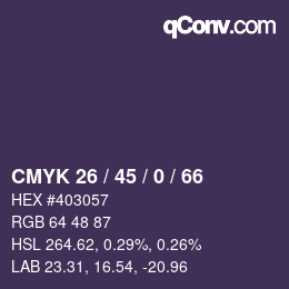 颜色代码: CMYK 26 / 45 / 0 / 66 | qconv.com