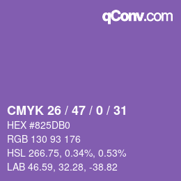 Farbcode: CMYK 26 / 47 / 0 / 31 | qconv.com