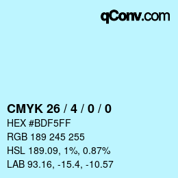 Color code: CMYK 26 / 4 / 0 / 0 | qconv.com