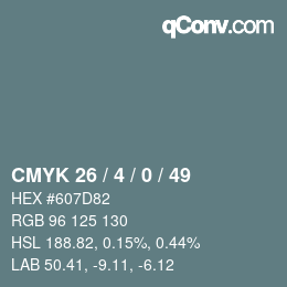 Color code: CMYK 26 / 4 / 0 / 49 | qconv.com