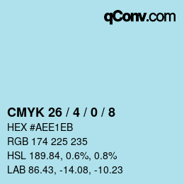 颜色代码: CMYK 26 / 4 / 0 / 8 | qconv.com