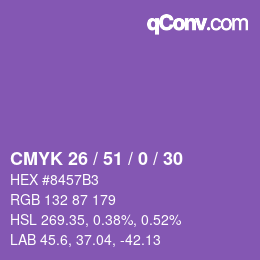 Farbcode: CMYK 26 / 51 / 0 / 30 | qconv.com