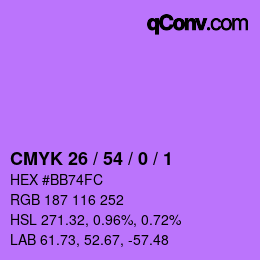 Color code: CMYK 26 / 54 / 0 / 1 | qconv.com