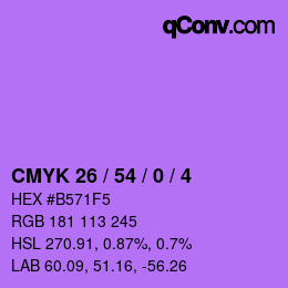 カラーコード: CMYK 26 / 54 / 0 / 4 | qconv.com