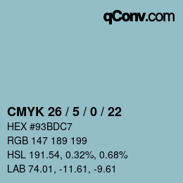 Código de color: CMYK 26 / 5 / 0 / 22 | qconv.com