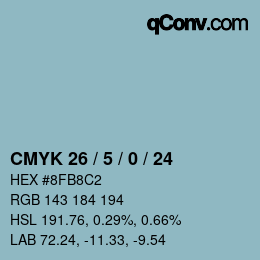 颜色代码: CMYK 26 / 5 / 0 / 24 | qconv.com