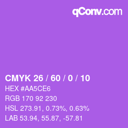 颜色代码: CMYK 26 / 60 / 0 / 10 | qconv.com