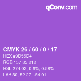 Color code: CMYK 26 / 60 / 0 / 17 | qconv.com