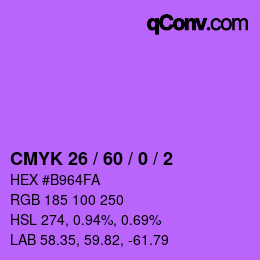 カラーコード: CMYK 26 / 60 / 0 / 2 | qconv.com