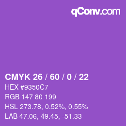 カラーコード: CMYK 26 / 60 / 0 / 22 | qconv.com
