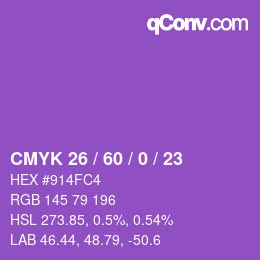カラーコード: CMYK 26 / 60 / 0 / 23 | qconv.com