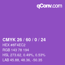 カラーコード: CMYK 26 / 60 / 0 / 24 | qconv.com