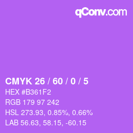カラーコード: CMYK 26 / 60 / 0 / 5 | qconv.com
