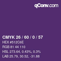 颜色代码: CMYK 26 / 60 / 0 / 57 | qconv.com