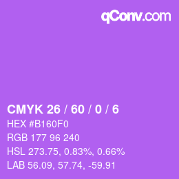 カラーコード: CMYK 26 / 60 / 0 / 6 | qconv.com