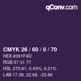 颜色代码: CMYK 26 / 60 / 0 / 70 | qconv.com