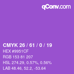 颜色代码: CMYK 26 / 61 / 0 / 19 | qconv.com