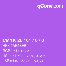 カラーコード: CMYK 26 / 61 / 0 / 8 | qconv.com