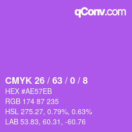 カラーコード: CMYK 26 / 63 / 0 / 8 | qconv.com