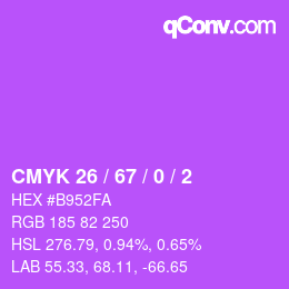 カラーコード: CMYK 26 / 67 / 0 / 2 | qconv.com