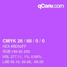 Color code: CMYK 26 / 68 / 0 / 0 | qconv.com