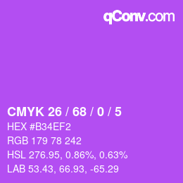 カラーコード: CMYK 26 / 68 / 0 / 5 | qconv.com