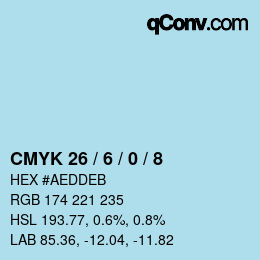 カラーコード: CMYK 26 / 6 / 0 / 8 | qconv.com