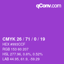 Color code: CMYK 26 / 71 / 0 / 19 | qconv.com