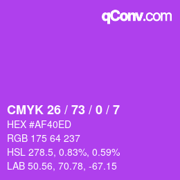 Farbcode: CMYK 26 / 73 / 0 / 7 | qconv.com