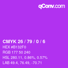 Farbcode: CMYK 26 / 79 / 0 / 6 | qconv.com