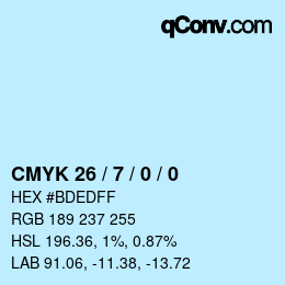 Color code: CMYK 26 / 7 / 0 / 0 | qconv.com
