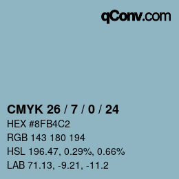 Color code: CMYK 26 / 7 / 0 / 24 | qconv.com