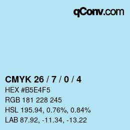 カラーコード: CMYK 26 / 7 / 0 / 4 | qconv.com