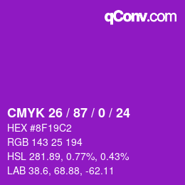 Farbcode: CMYK 26 / 87 / 0 / 24 | qconv.com