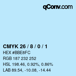 Farbcode: CMYK 26 / 8 / 0 / 1 | qconv.com