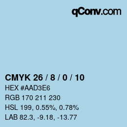 カラーコード: CMYK 26 / 8 / 0 / 10 | qconv.com