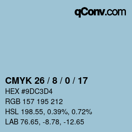 颜色代码: CMYK 26 / 8 / 0 / 17 | qconv.com