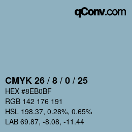 颜色代码: CMYK 26 / 8 / 0 / 25 | qconv.com